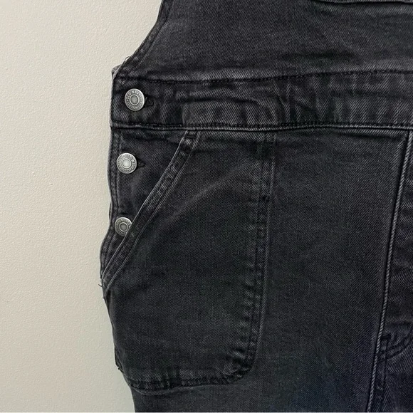 Old Navy Black Gray Denim Overalls - Picture 4 of 6